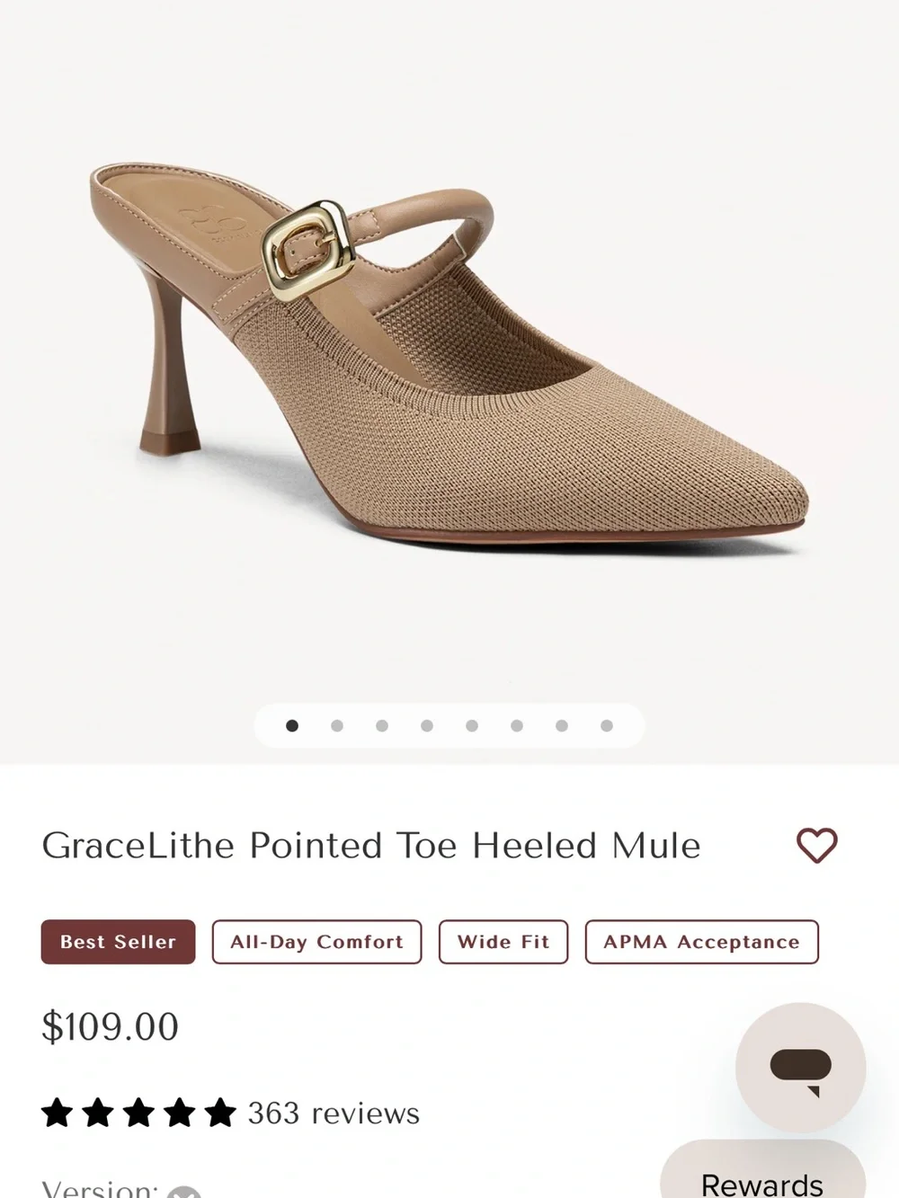 Cosy Island pointed toe heeled mule  - size 9.5